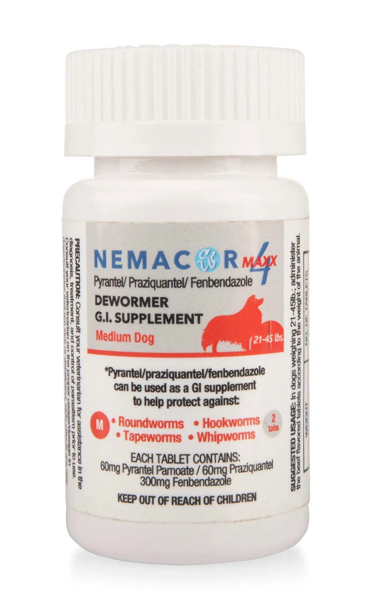 nemacor maxx 4 for dogs, beef, 2 ct sz dog 21-45 lb