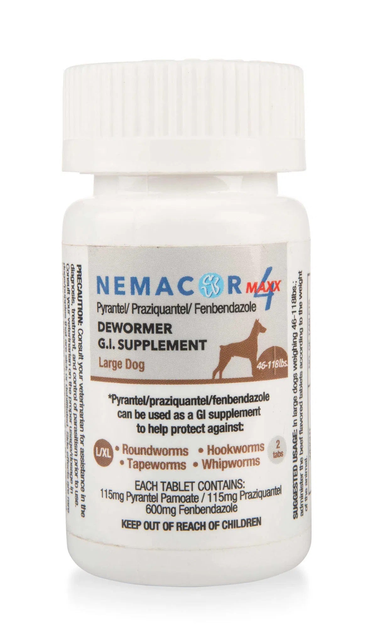 nemacor maxx 4 for dogs, beef, 2 ct dog 46-118 lb