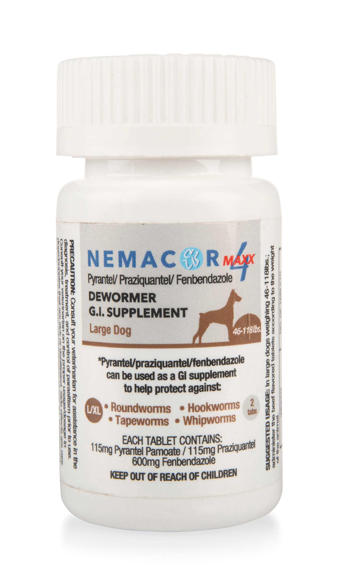 nemacor maxx 4 for dogs, beef, 2 ct dog 46-118 lb