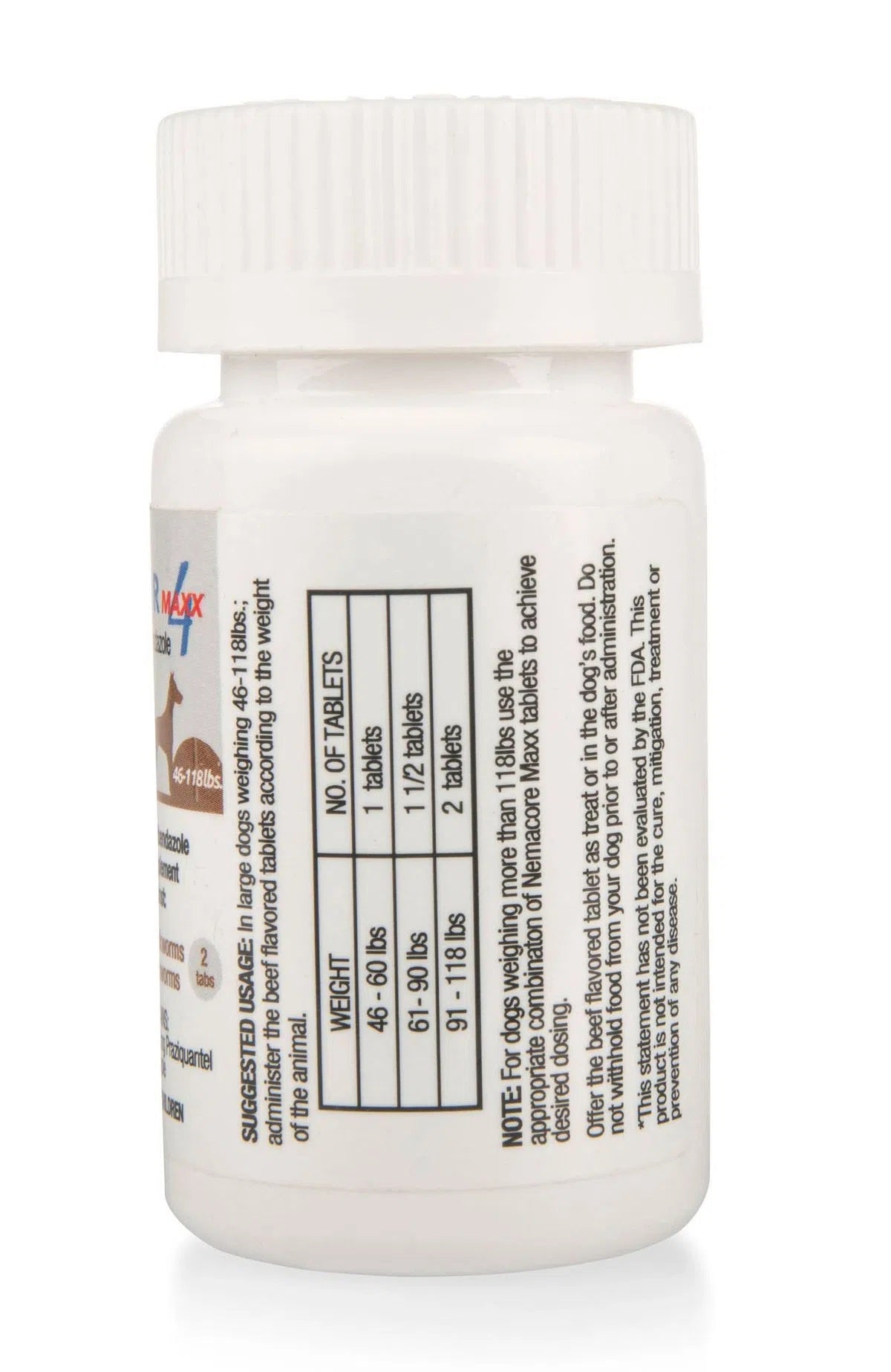 nemacor maxx 4 for dogs, beef, 2 ct dog 46-118 lb