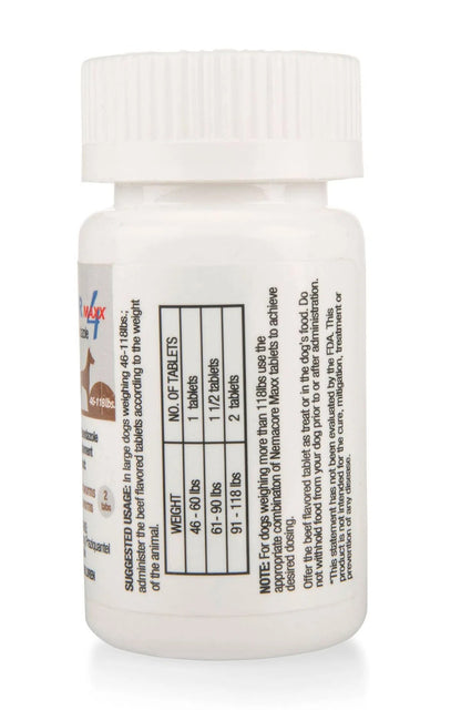 Nemacor Maxx 4 for Dogs, Beef, 2 ct Dog 46-118 lb