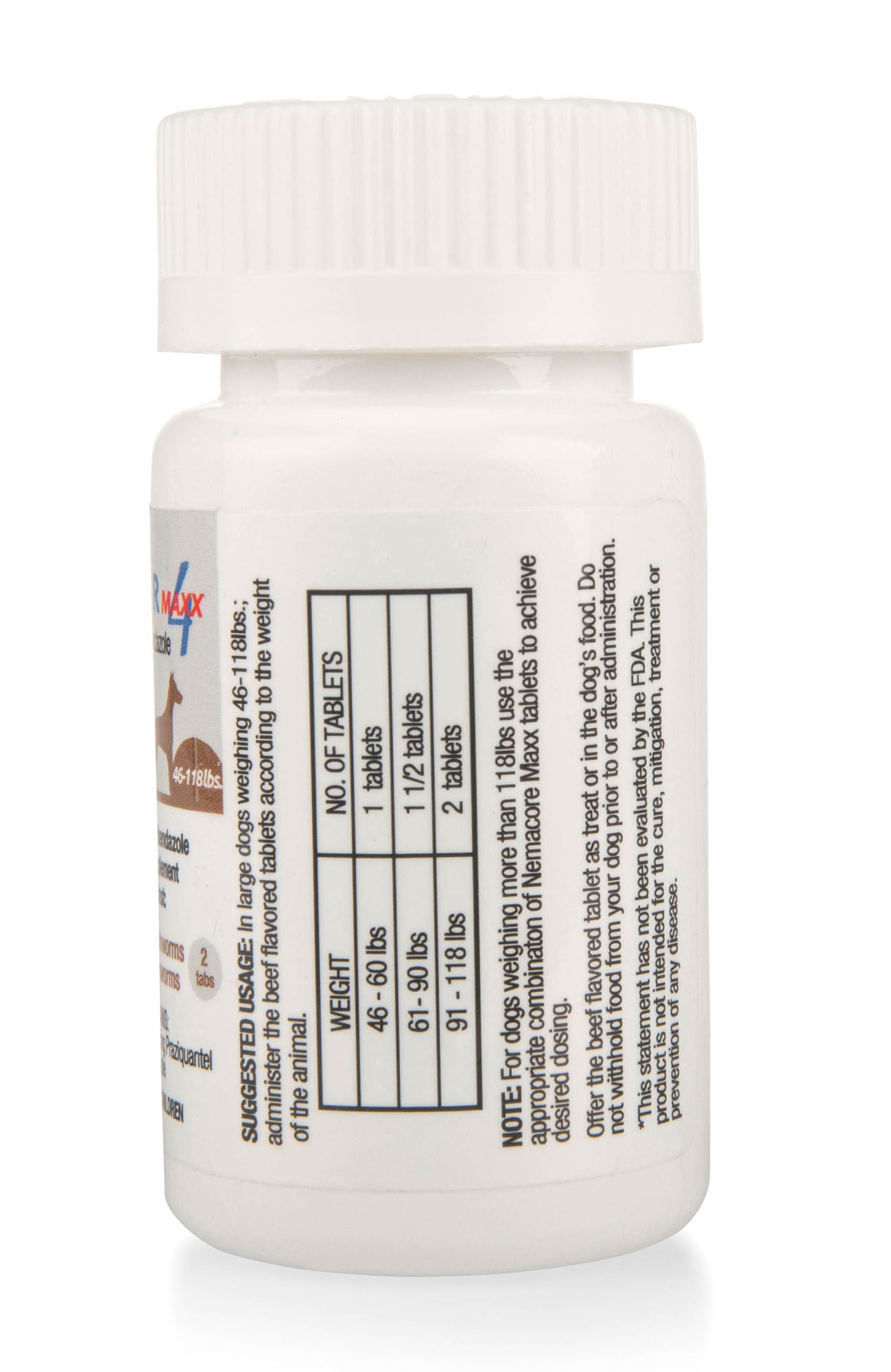 nemacor maxx 4 for dogs, beef, 2 ct dog 46-118 lb