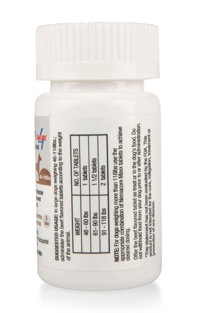 Nemacor Maxx 4 for Dogs, Beef, 2 ct Dog 46-118 lb