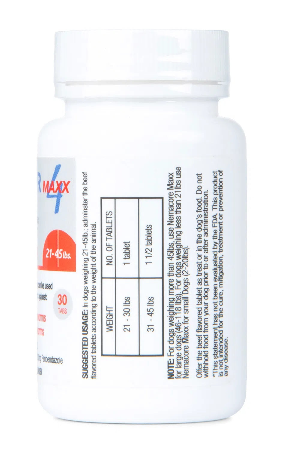 nemacor maxx 4 dogs, beef, 30 ct sz: dog 21-45 lb