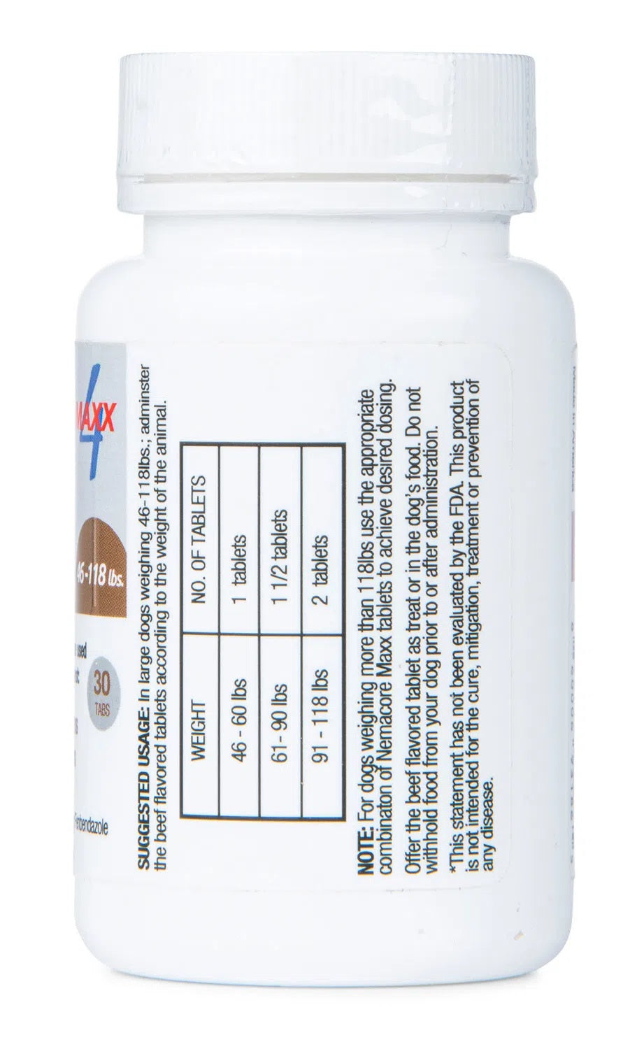 nemacor maxx 4 dogs, beef, 30 ct sz: dog 46-118 lb