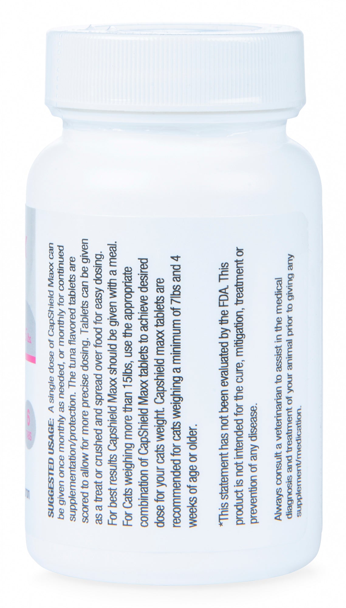 capshield maxx tabs for cats, 7-15 lb, 6 ct, pink/tuna