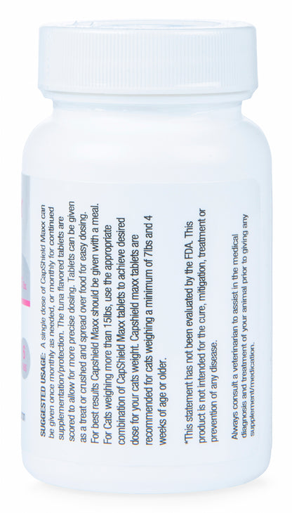 CapShield Maxx Tabs for Cats, 7-15 lb, 6 ct, Pink/Tuna