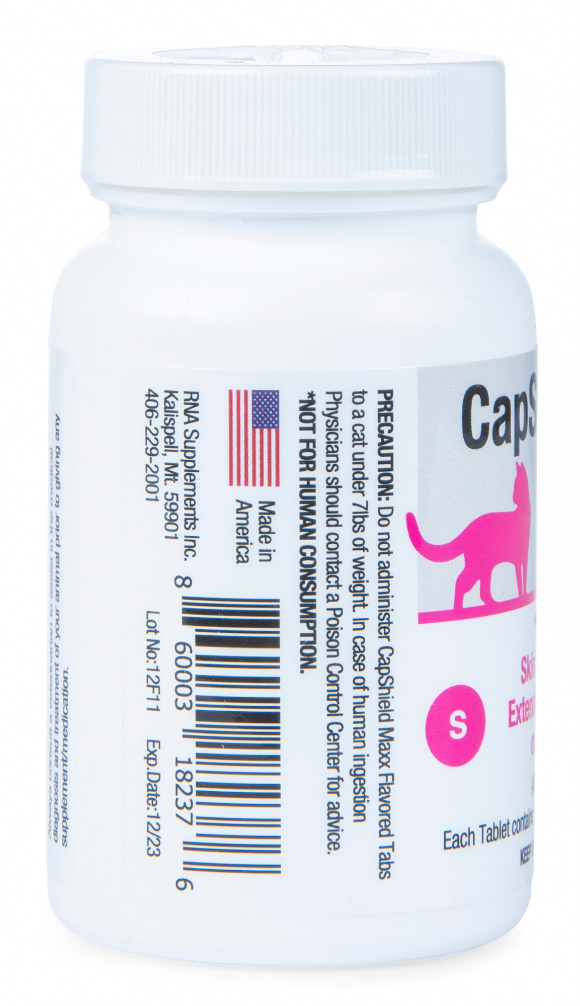capshield maxx tabs for cats, 7-15 lb, 6 ct, pink/tuna