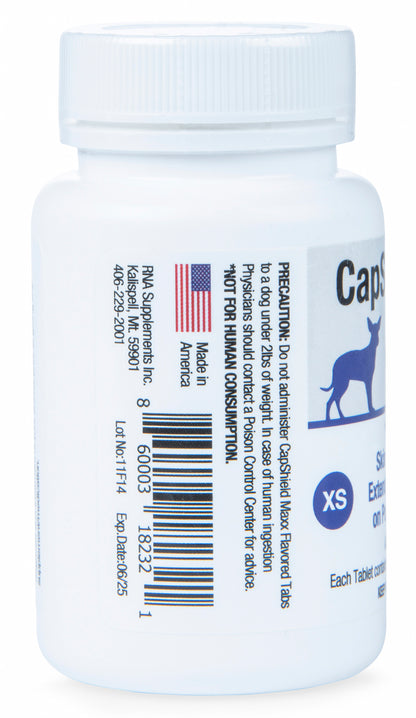 CapShield Maxx Tabs for X-Small Dogs, 2-10 lbs, 6 ct, Blue/Beef