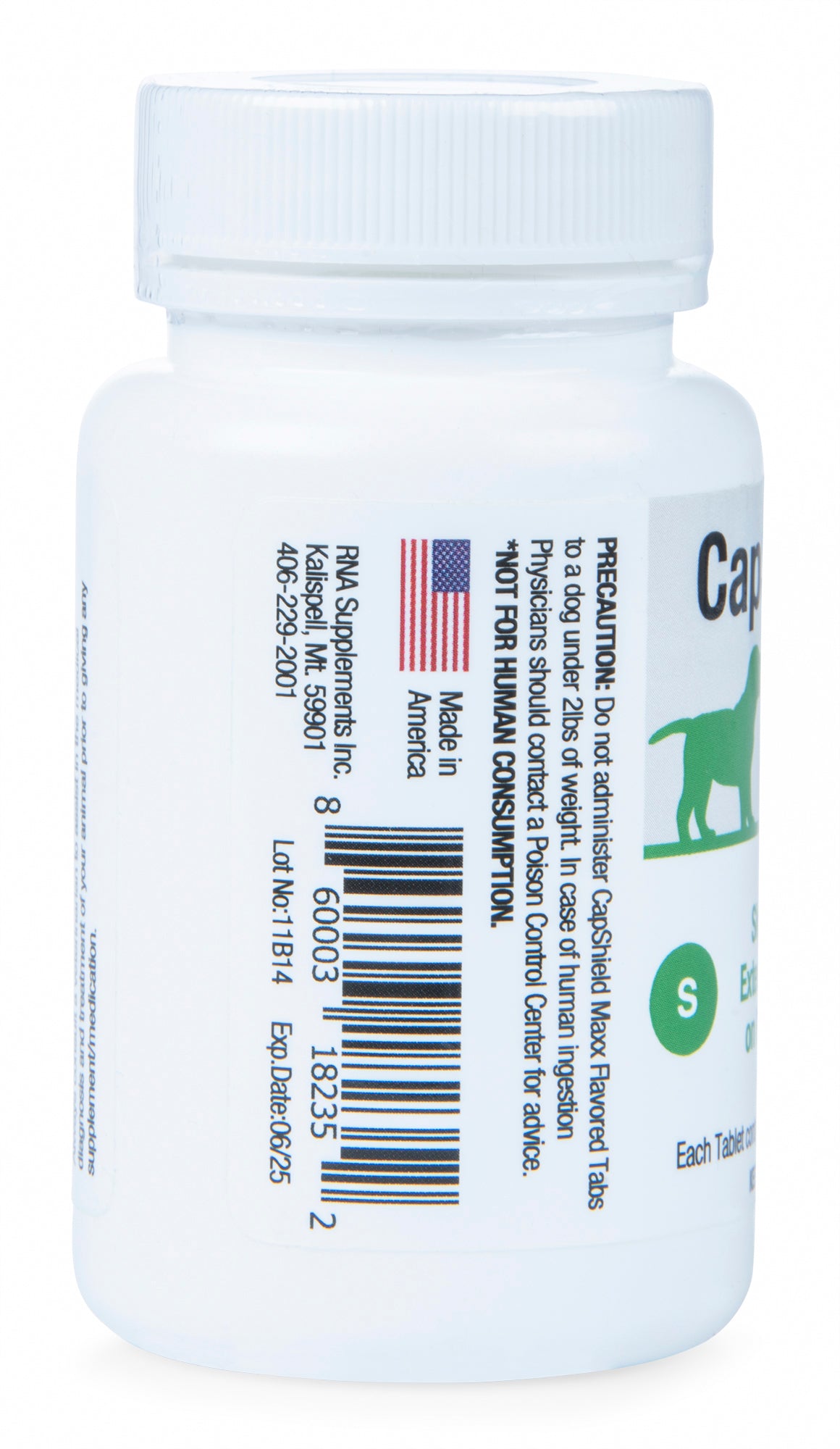 capshield maxx tabs for small dogs,11-25 lbs, 6 ct, green/beef