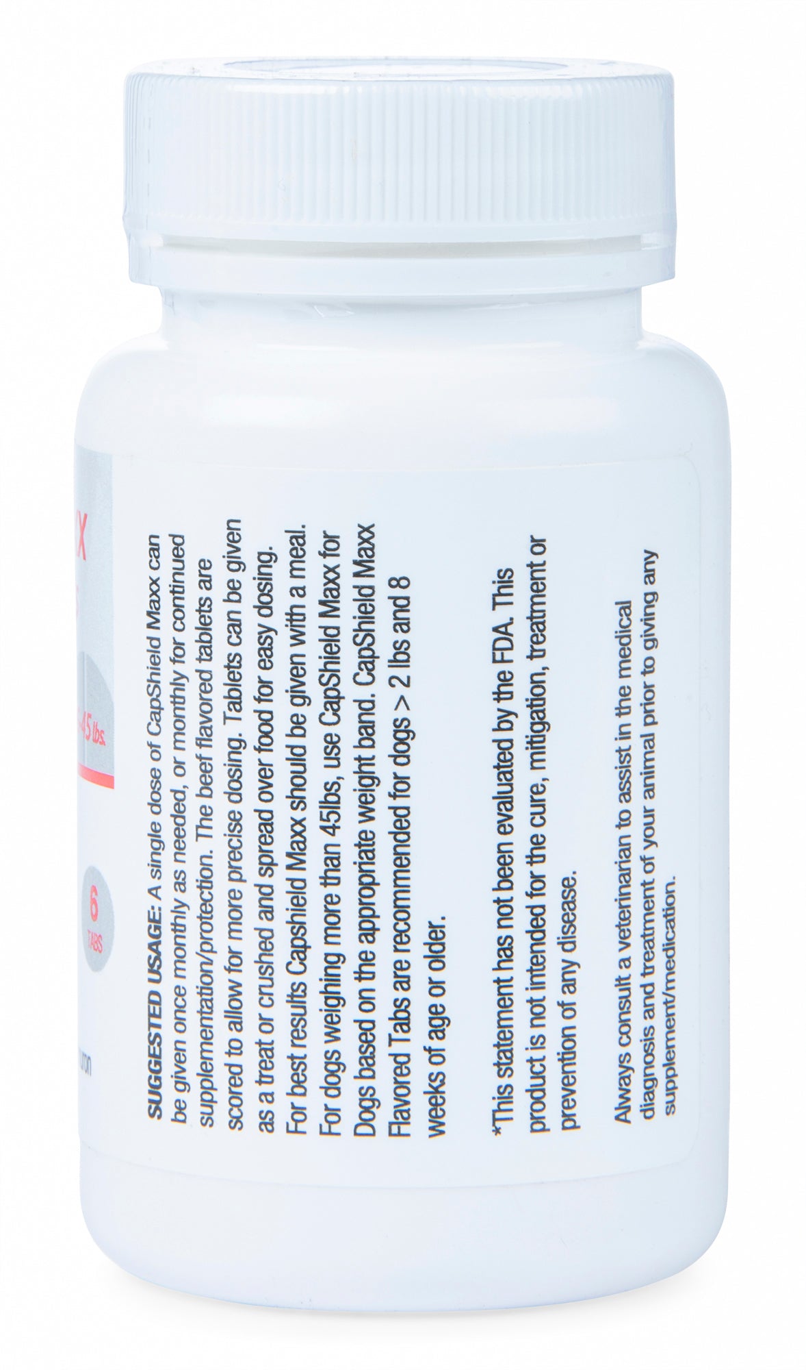 capshield maxx tabs for med dogs, 26-45 lbs, 6 ct, orange/beef