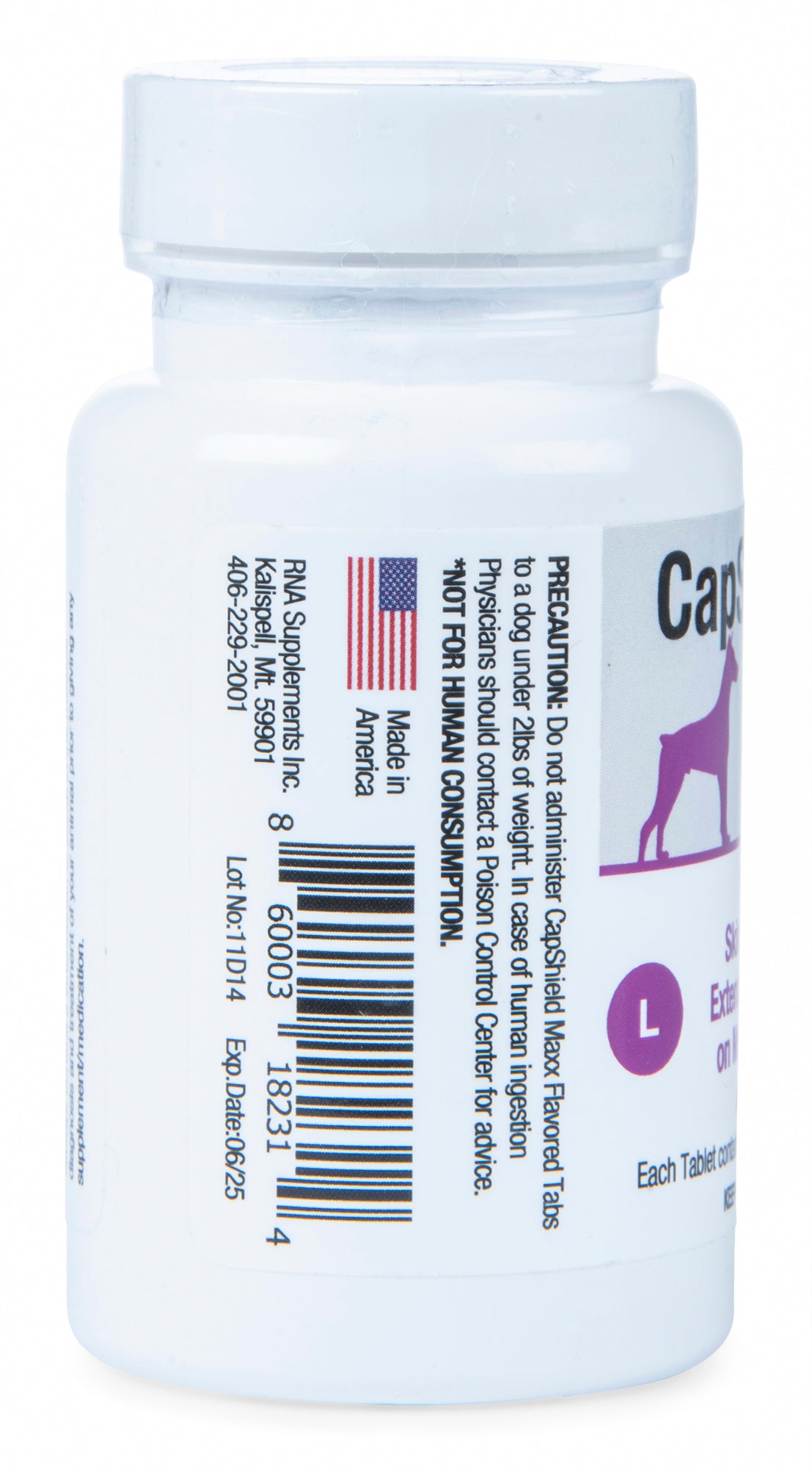 capshield maxx tabs for large dogs, 46-90 lbs, 6 ct, purple/beef
