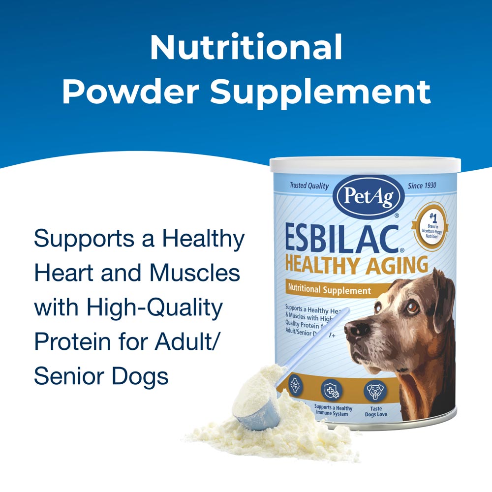 petag esbilac healthy aging powder for adult and senior dogs 14 oz