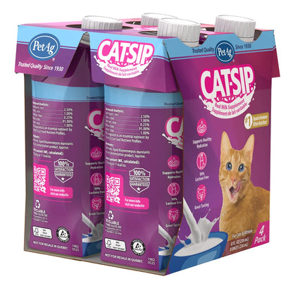PetAg Cat-Sip Real Real Milk Treat Ready to Feed Snack for Cats - 4 Pack