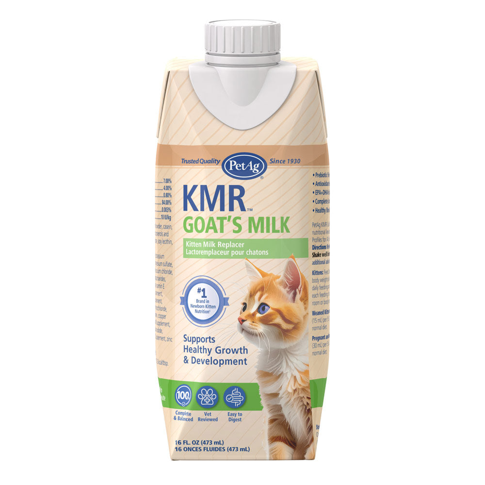 petag goats milk kmr liquid kitten milk replacer ready-to-feed formula 16 oz.