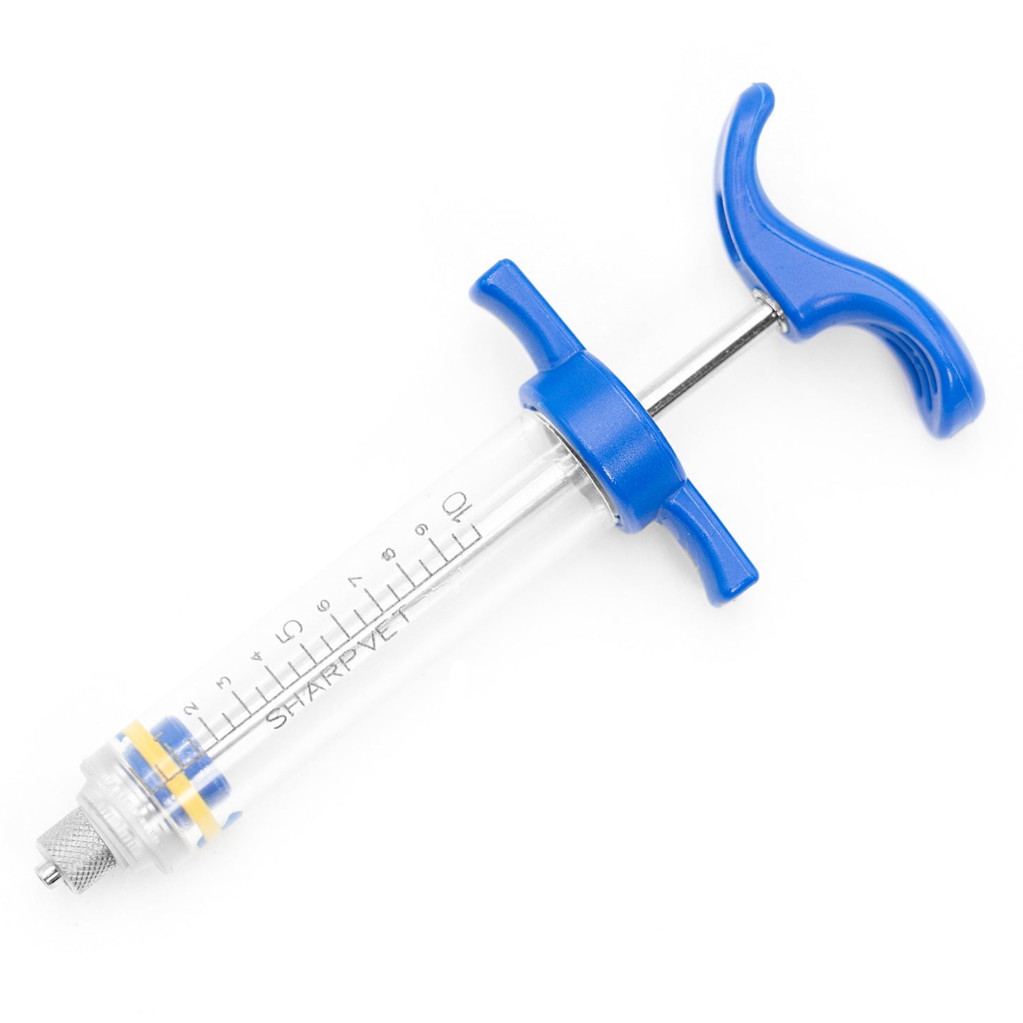 jeffers nylon veterinary syringe for livestock, horses, dogs & cats, reusable luer lock & luer slip animal feeding syringe, etched ml markings, autoclavable, 10 ml