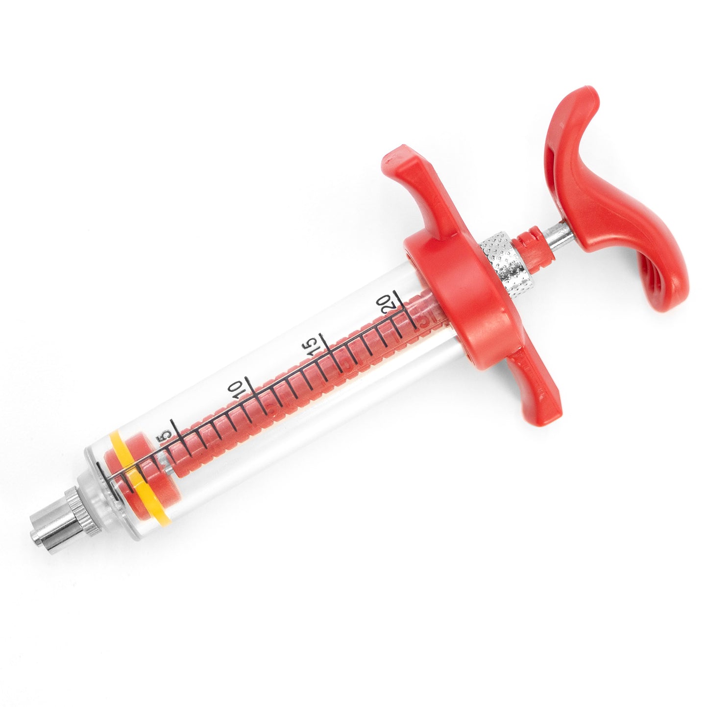 jeffers nylon veterinary syringe for livestock, horses, dogs & cats, reusable luer lock & luer slip animal feeding syringe, etched ml markings, autoclavable, 20 ml
