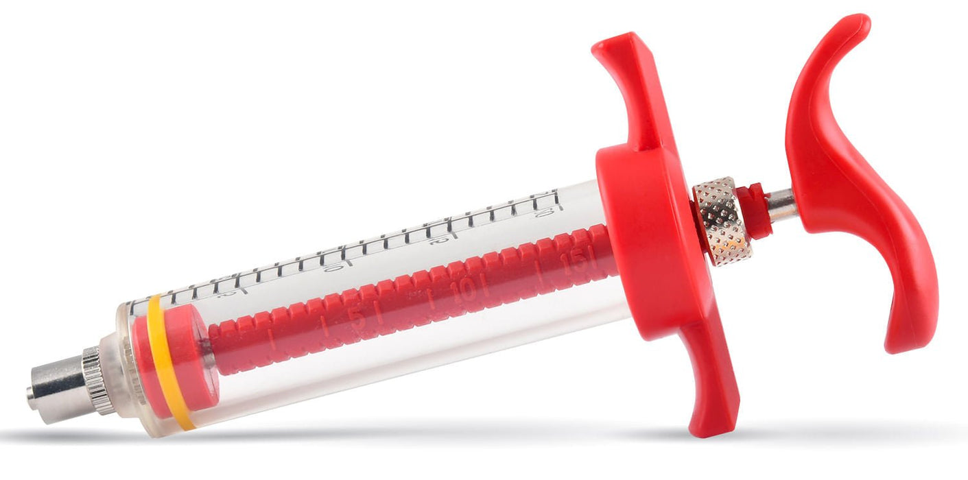 jeffers nylon veterinary syringe for livestock, horses, dogs & cats, reusable luer lock & luer slip animal feeding syringe, etched ml markings, autoclavable, 20 ml