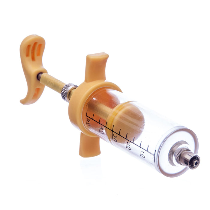 jeffers nylon veterinary syringe for livestock, horses, dogs & cats, reusable luer lock & luer slip animal feeding syringe, etched ml markings, autoclavable, 50 ml