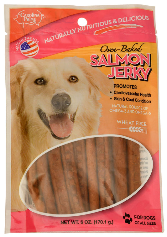 Carolina Prime Oven-Baked Salmon Jerky 6 oz – Omega-Rich Dog Treats for Health & Vitality