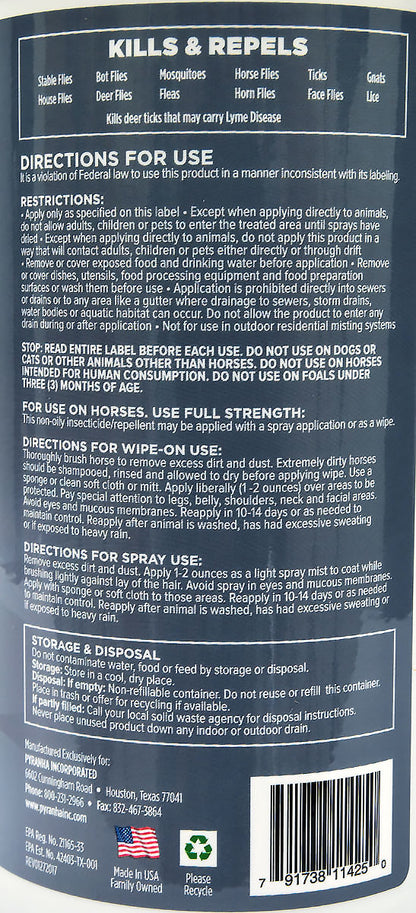 Pyranha Legacy Sweat Proof Fly Spray, 32 oz