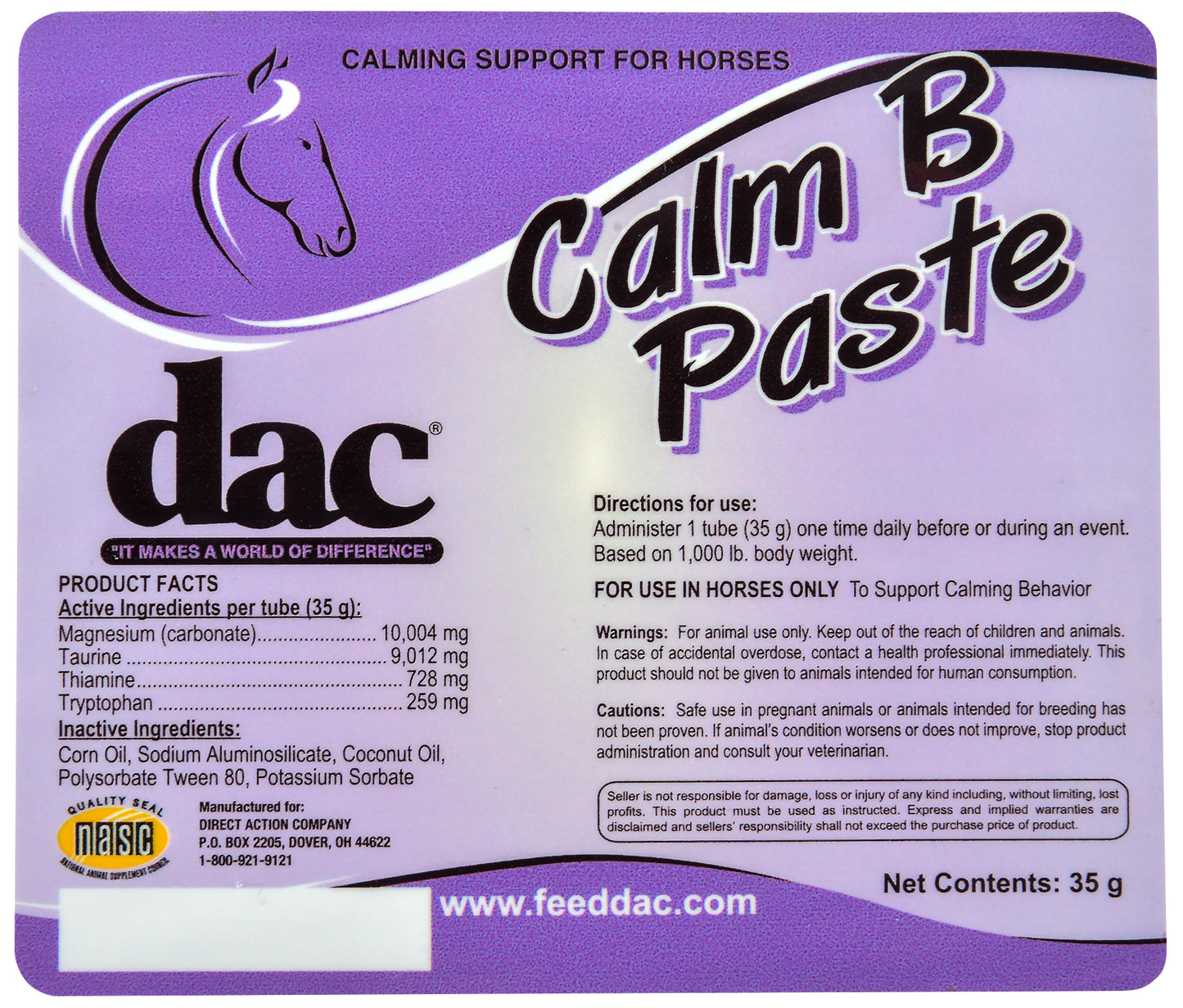 dac calm b paste, 35 gram