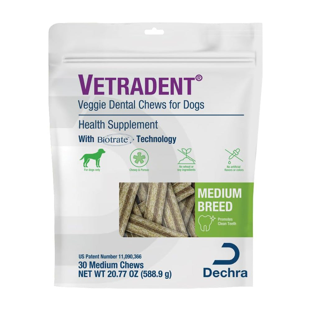 vetradent veggie dental chews for dogs - medium