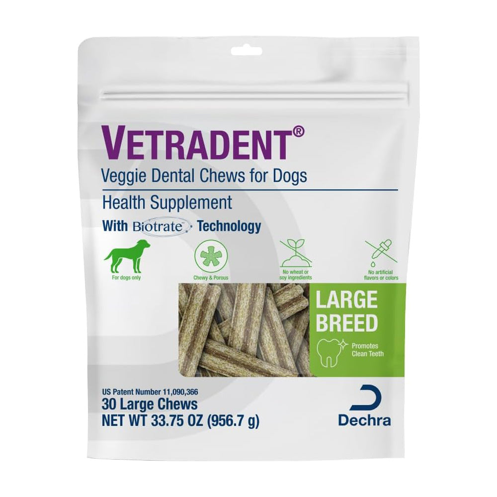 vetradent veggie dental chews for dogs - large
