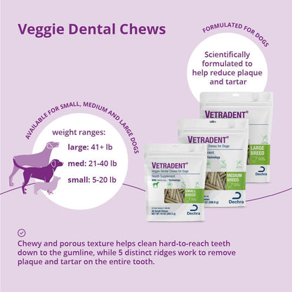 VETRADENT Veggie Dental Chews for Dogs - Large
