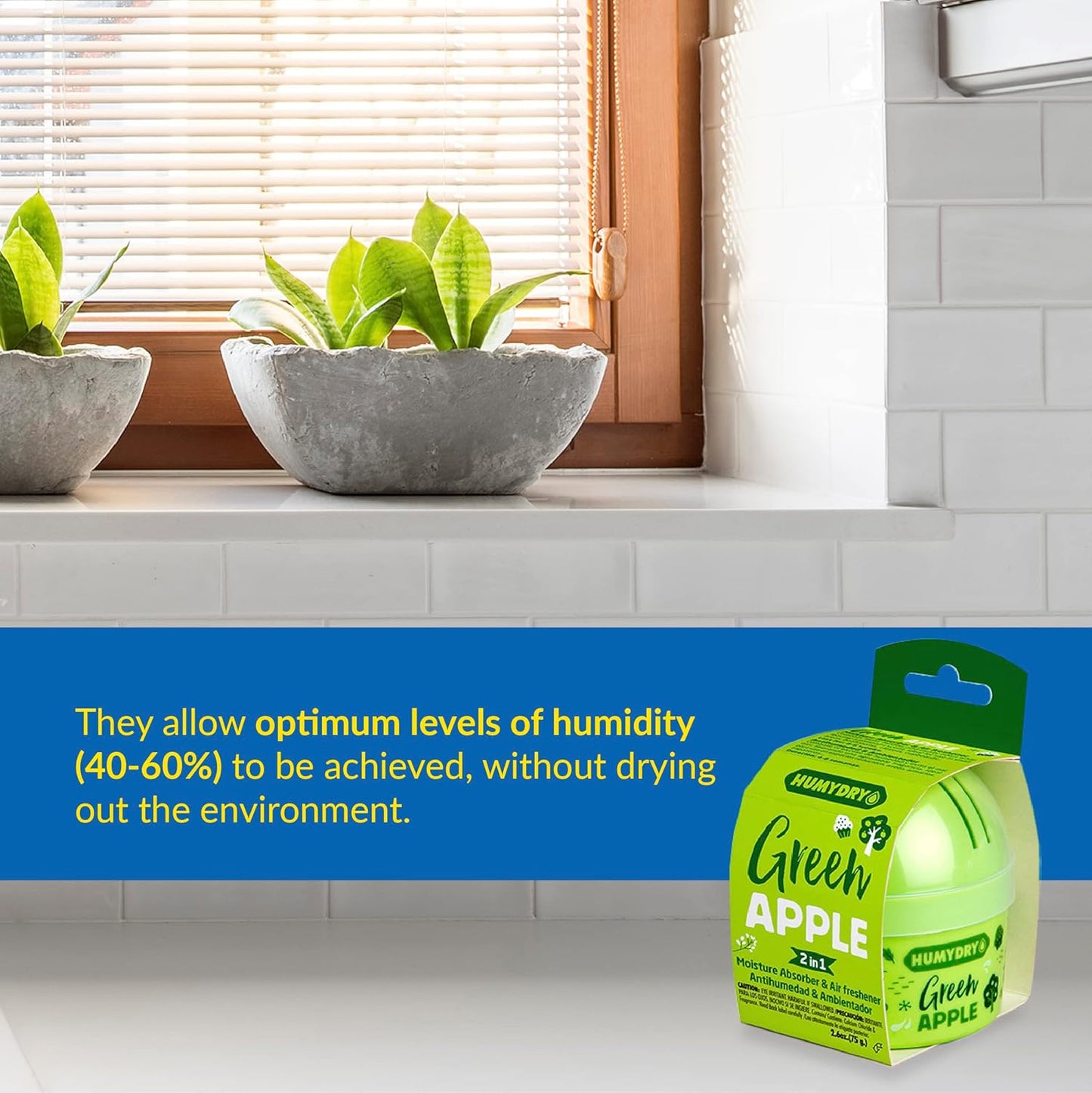 humydry mini moisture absorber & air freshener 2.6 oz green apple
