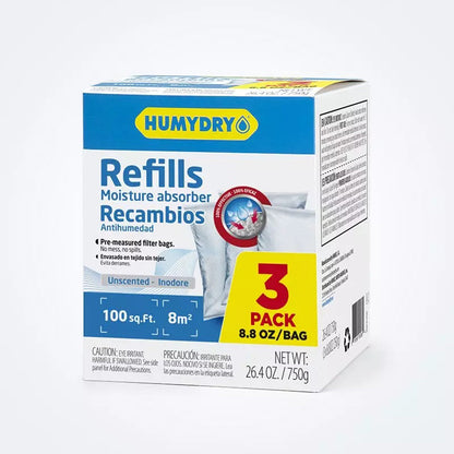 Humydry 3 Pack Refill 8.8oz. Moisture Absorber, Unscented