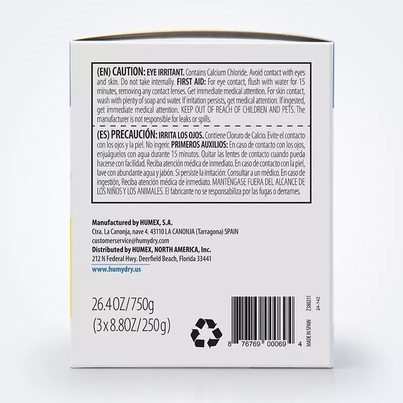 humydry 3 pack refill 8.8oz. moisture absorber, unscented
