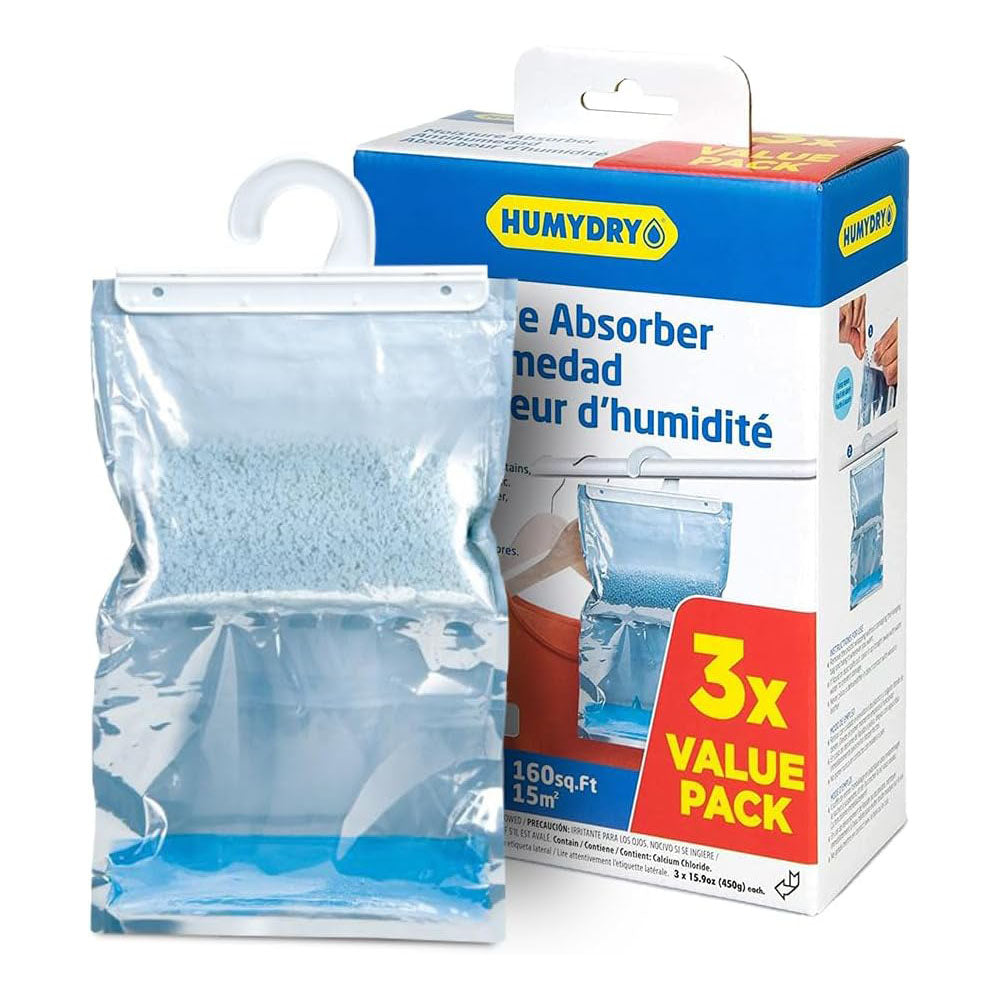 humydry hanging bag 3 pack  (3 x 15.9 oz), unscented