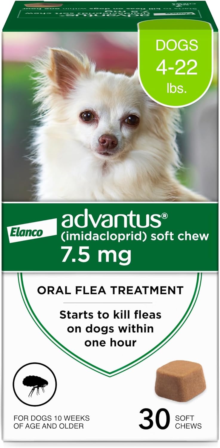 advantus soft chew for dogs 4-22 lb, 7.5mg, 30 count