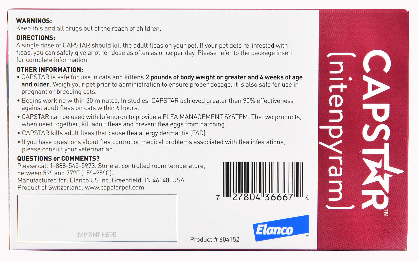 capstar flea tablet for cats, 6 count