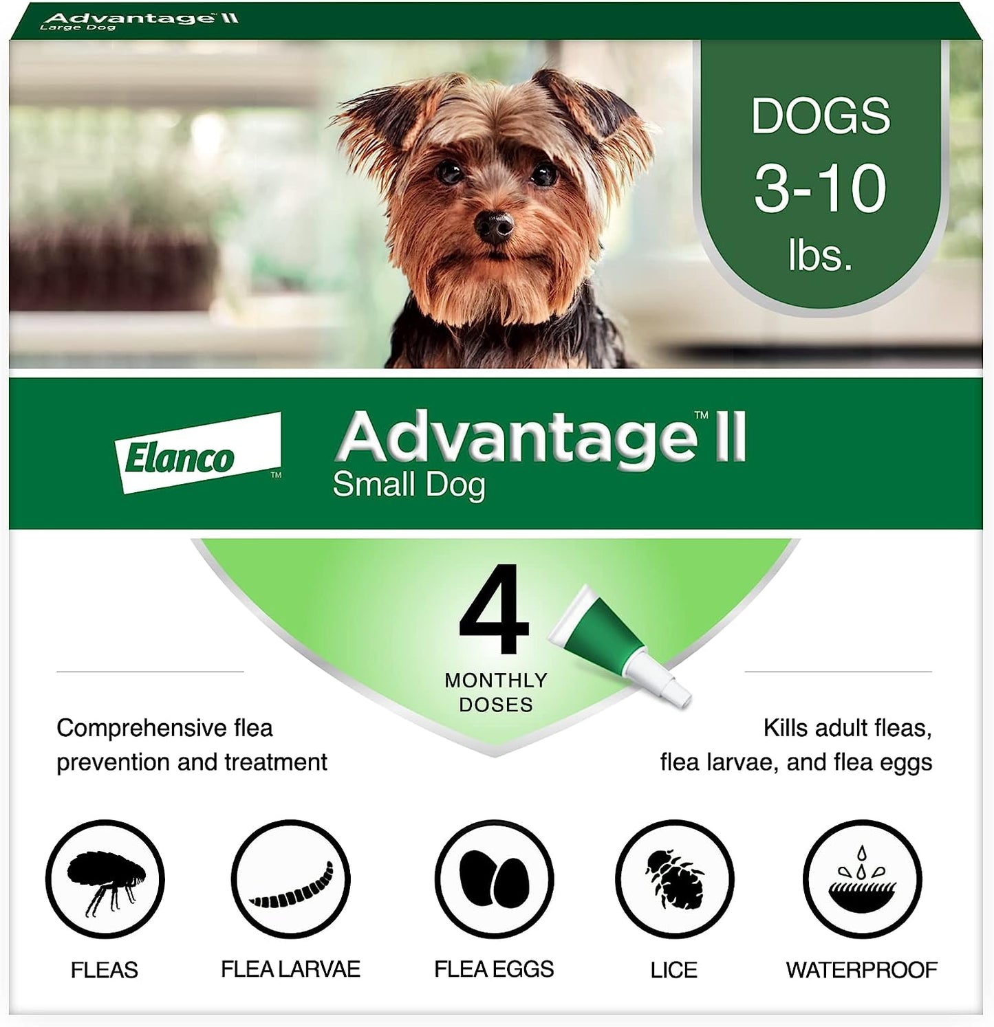 advantage ii dogs 3-10# - 4pk