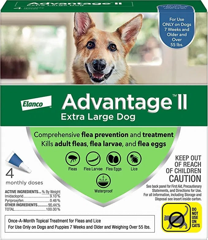 advantage ii dogs over 55 lb, 4pk