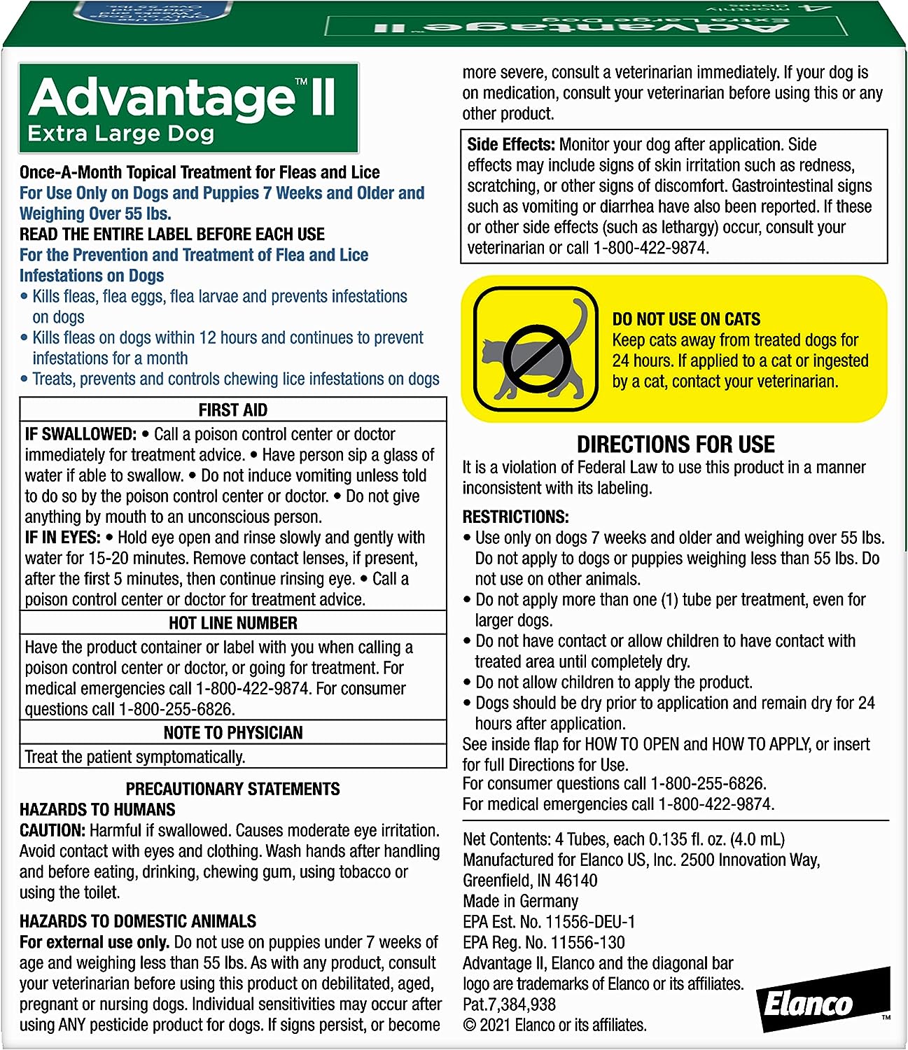 advantage ii dogs over 55 lb, 4pk