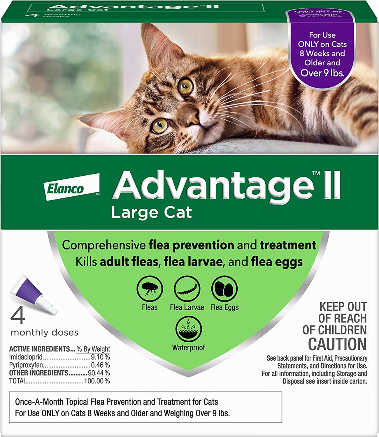 advantage ii cat 9 lb & up, 4pk