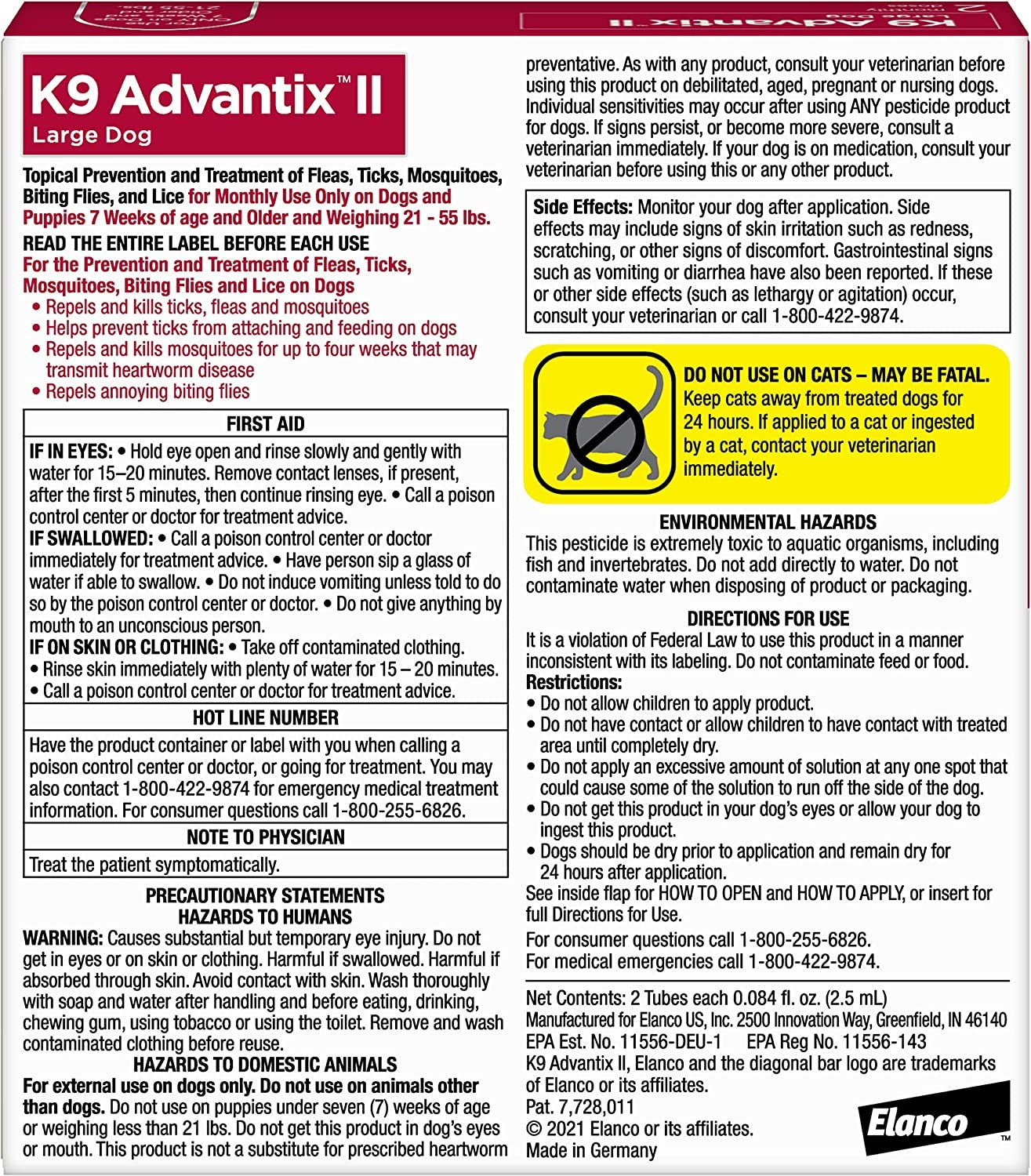 k9 advantix ii, dogs 21-55 lbs, 2 pack