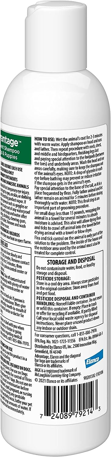Advantage Treatment Shampoo, Dog/Pup, 8 oz