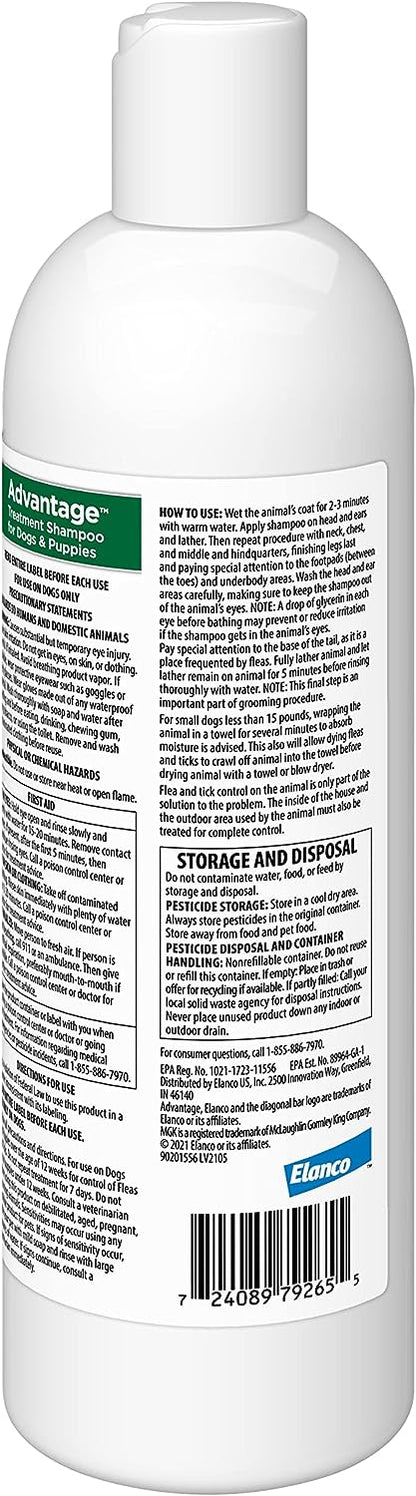 Advantage Treatment Shampoo, Dog/Pup, 12 oz