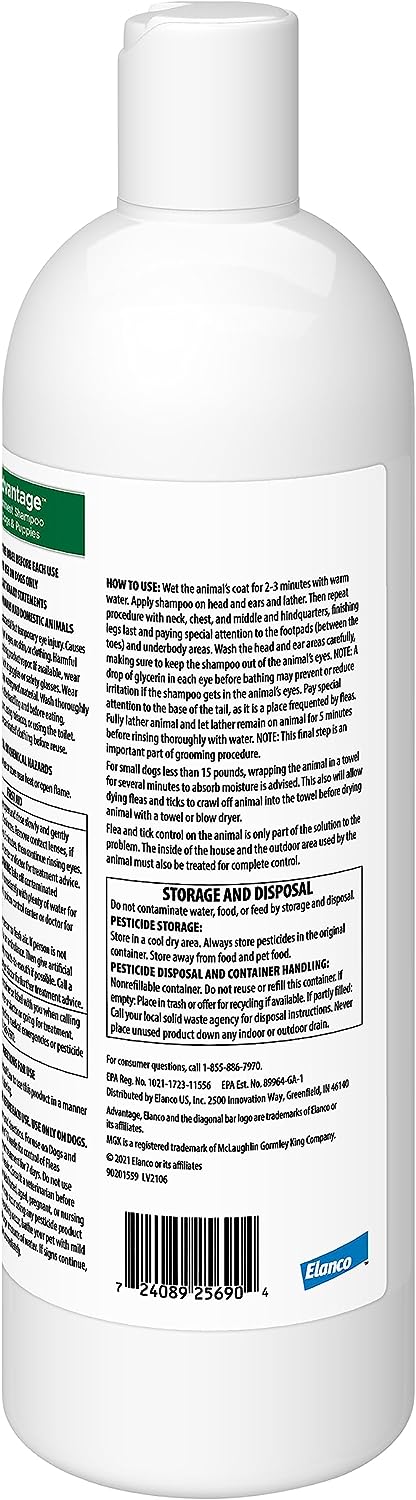 advantage treatment shampoo, dog/pup, 24 oz