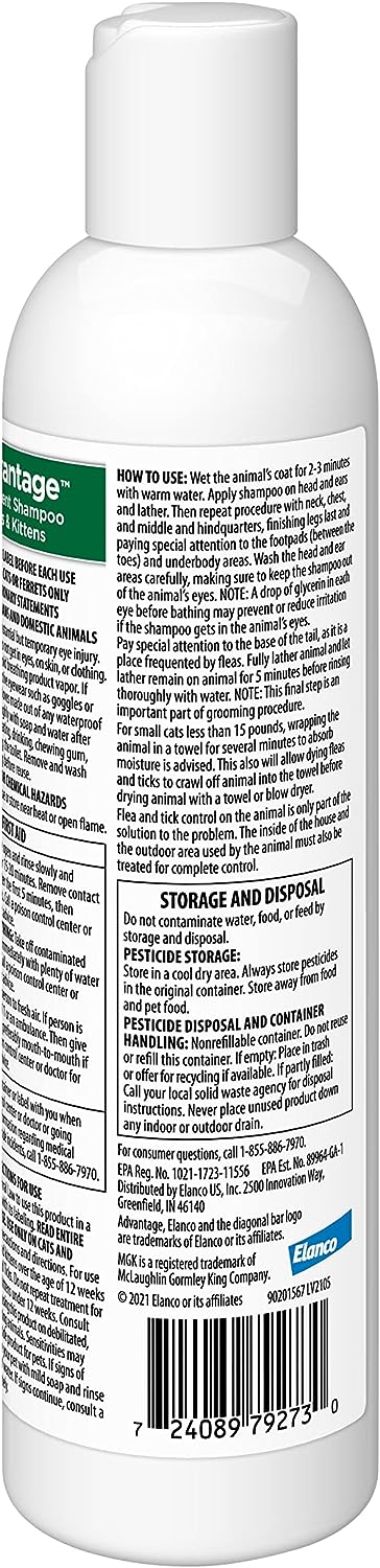 advantage treatment shampoo, cat/kitten, 8 oz