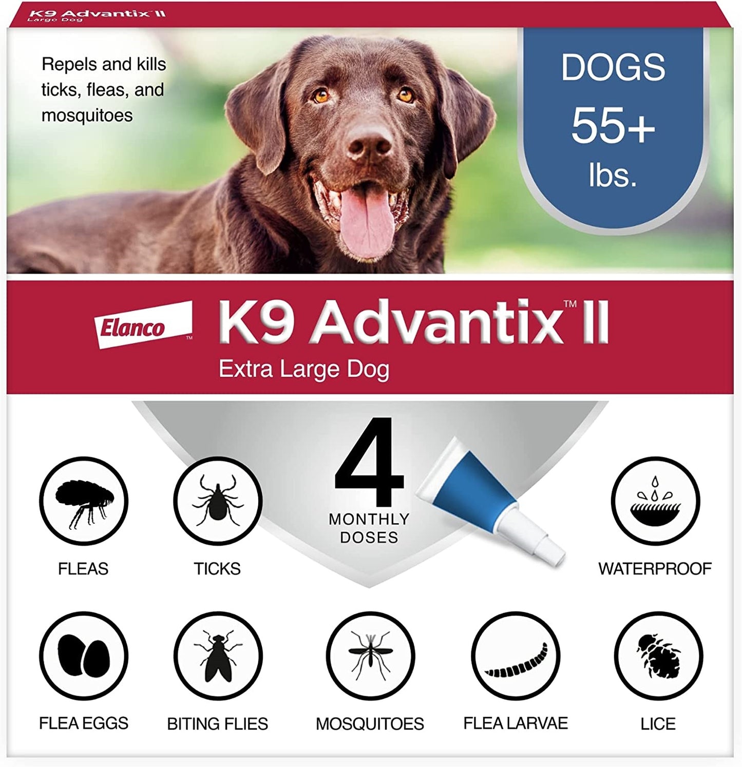 k9 advantix ii, dogs 55 lbs & over, 4 pack
