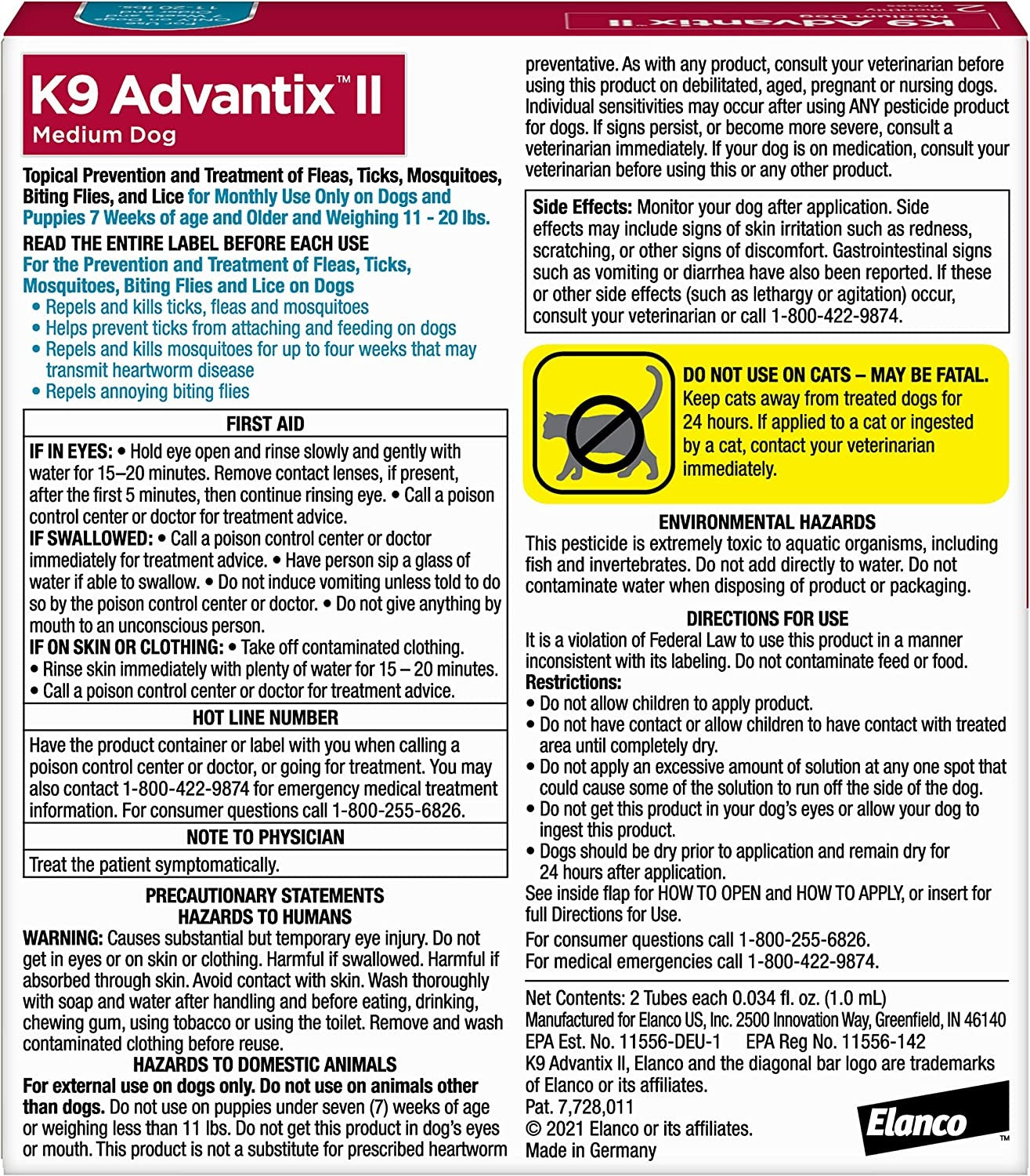 k9 advantix ii, dogs 11-20 lbs, 6 pack