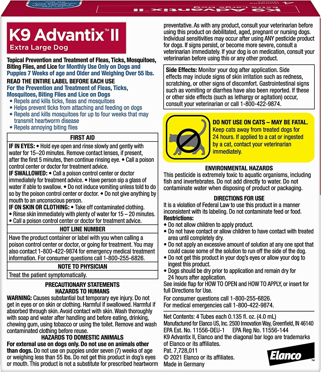 k9 advantix ii, dogs 55 lbs & over, 6 pack