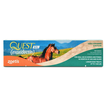 Quest Gel Moxidectin Horse Dewormer, Early Grazing Season recommended for Horses and Ponies 6 months and older, 0.5oz Sure-Dial Syringe
