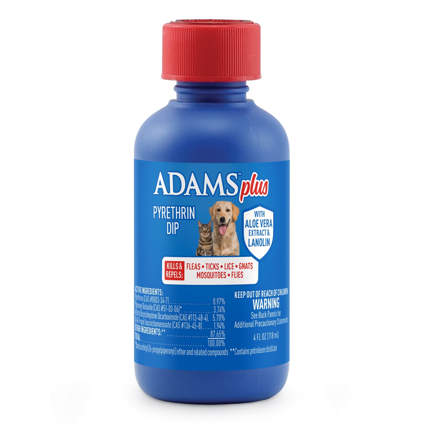 adams plus f/t dip w/pyrethrin 4oz