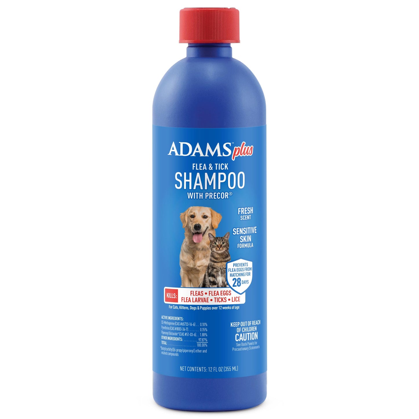 adams plus f/t shampoo w/precor 12oz